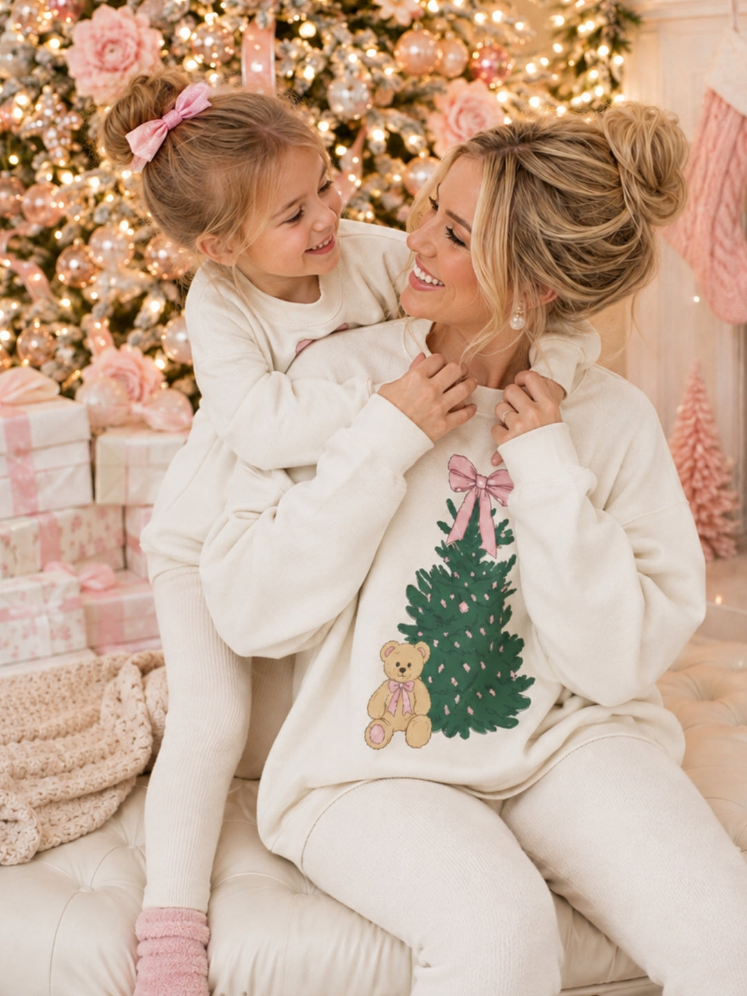 Mommy and Me Cozy Christmas Tree Sweater