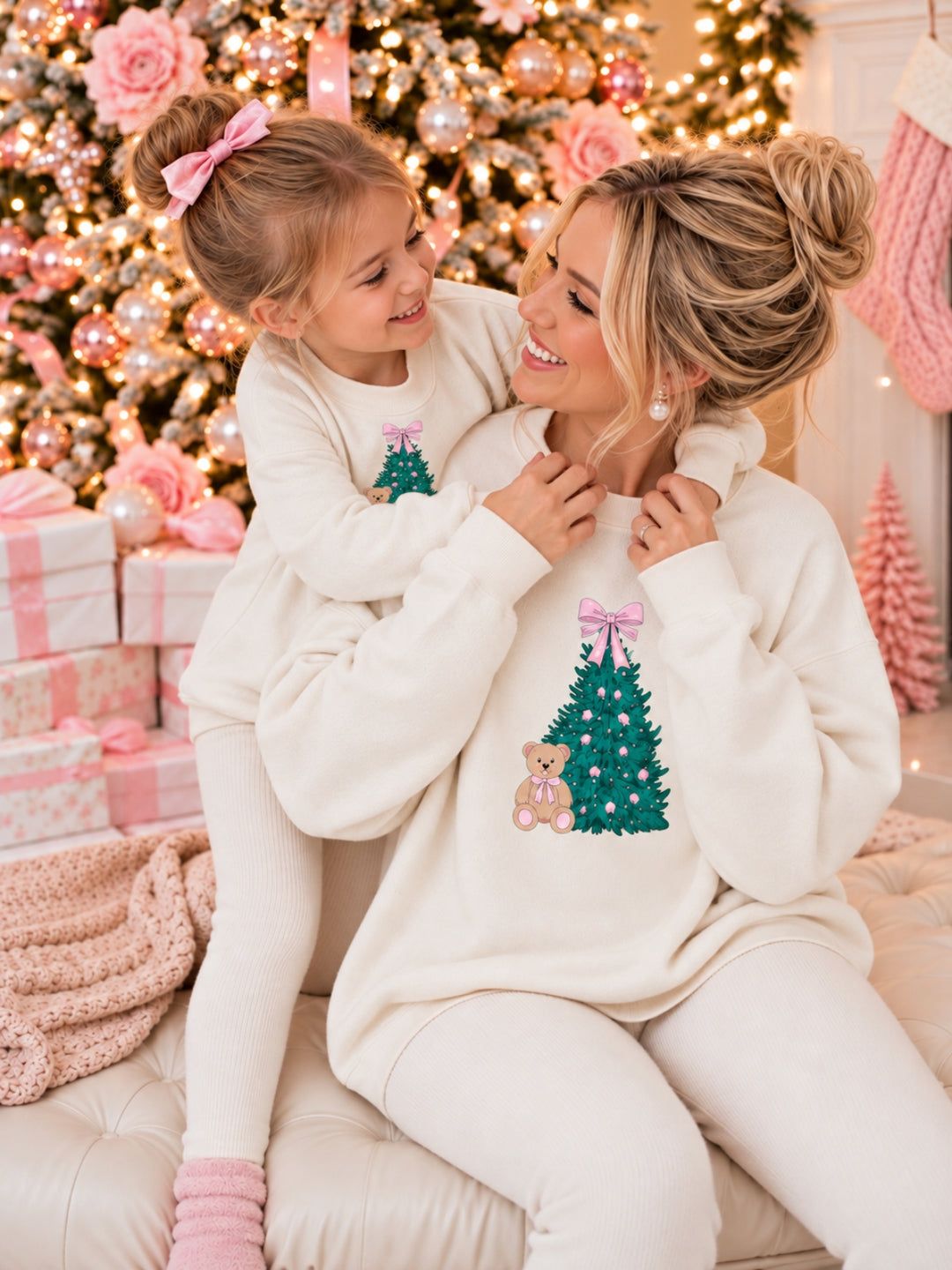 Mommy and Me Cozy Christmas Tree Sweater