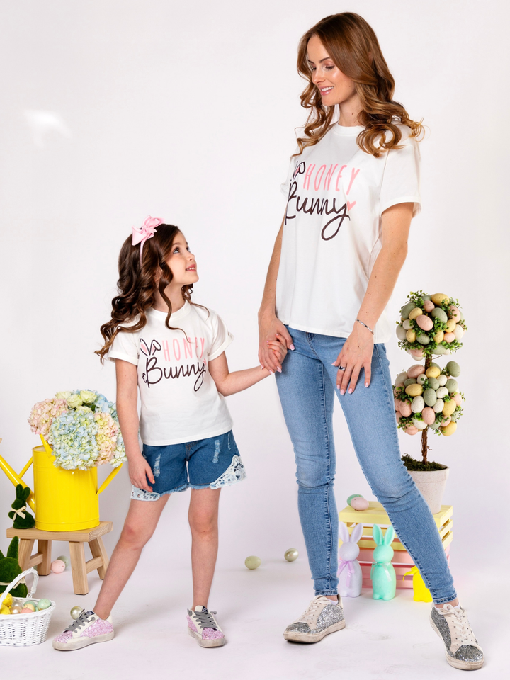 Mommy & Me Honey Bunny Easter Graphic Tee Mia Belle Girls