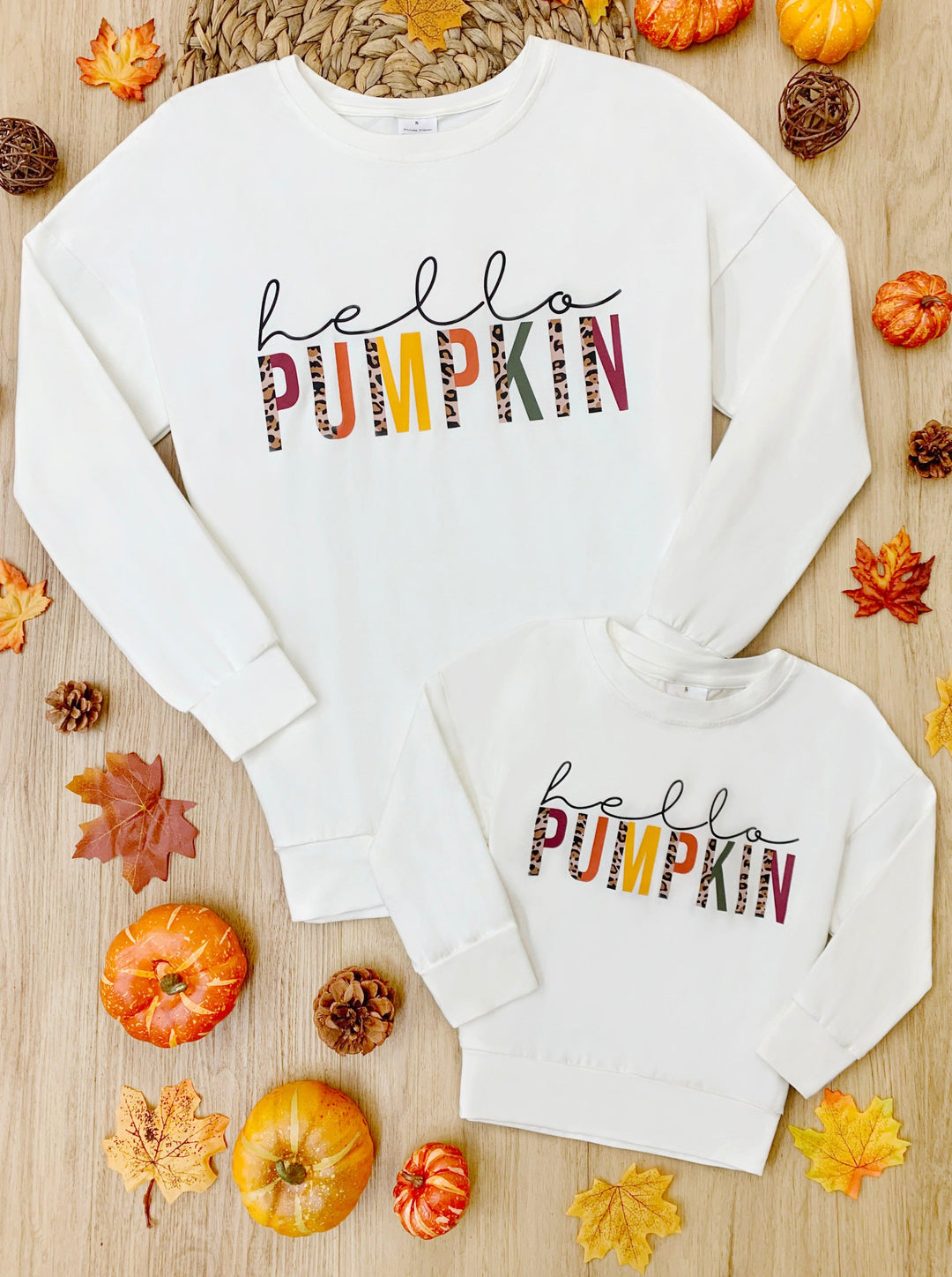 Mommy and Me Matching Fall Hello Pumpkin Pullover - Mia Belle Girls