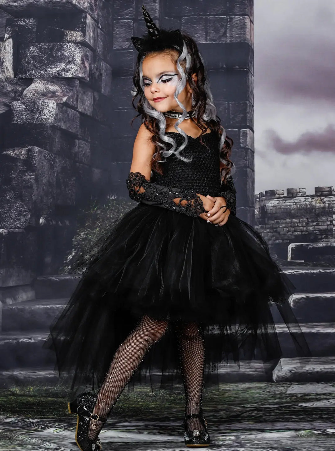 Dark Black Unicorn Tutu Costume Dress Black / 2T