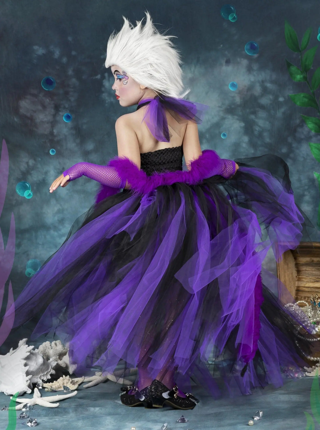 Sea Witch Villain Tutu Costume Dress Purple / 4T