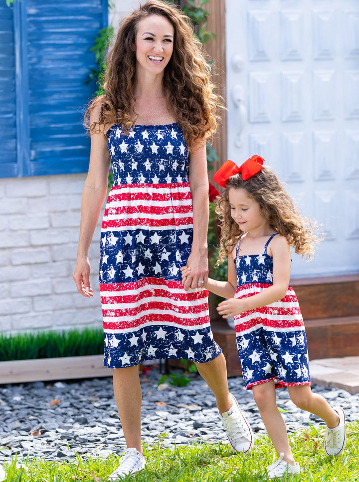 Mommy And Me US Flag Smocked Sundress | 4th Of July Dresses