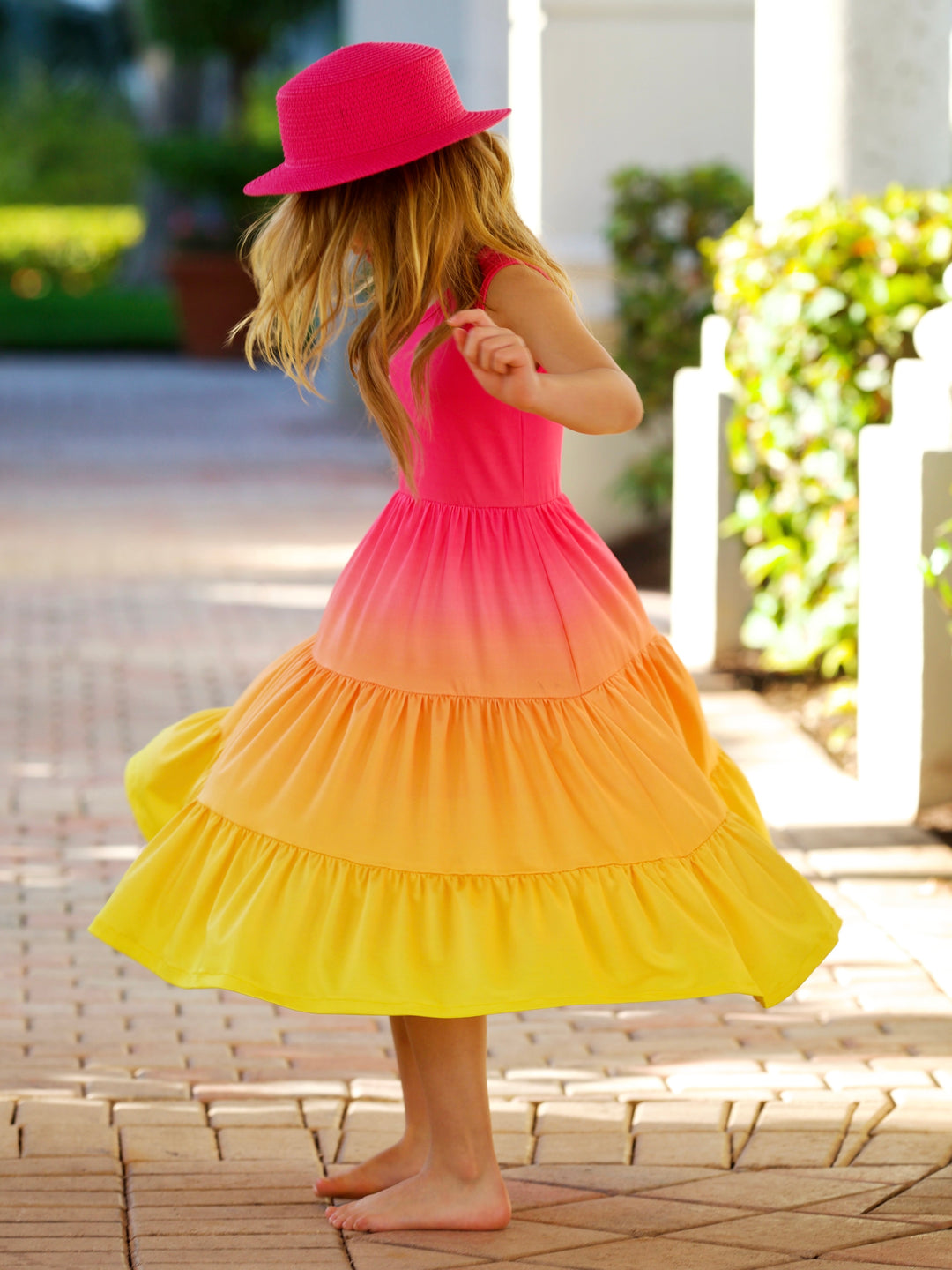 summer sunset dress Mommy and Me Sunset Glow Tiered Maxi Dress Orange / Mom-S