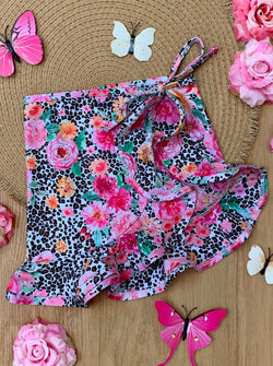 Mommy and Me Leopard Floral Swim Cover-Up