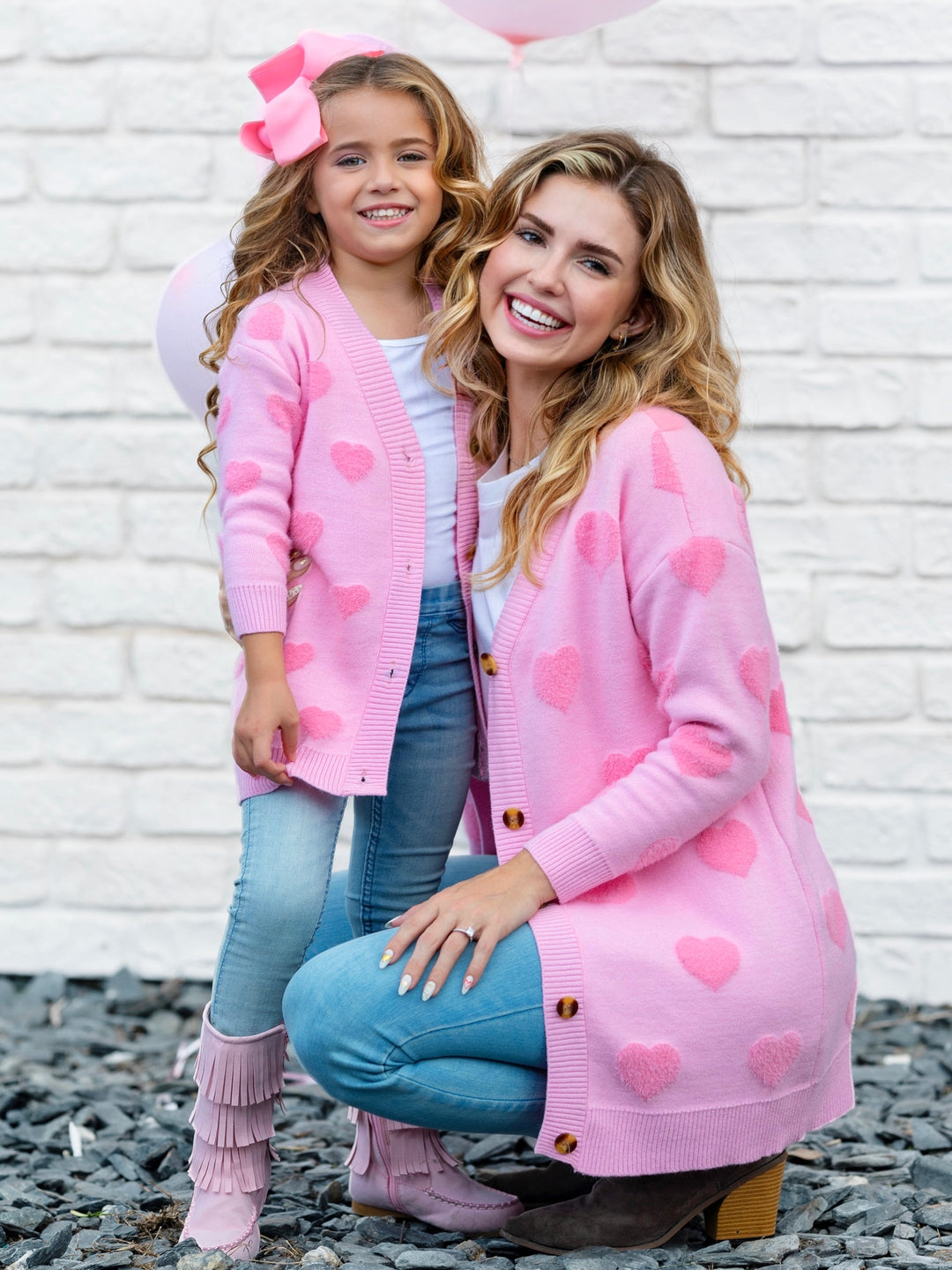 Mommy and Me You Make My Heart Fuzzy Cardigan Mia Belle Girls