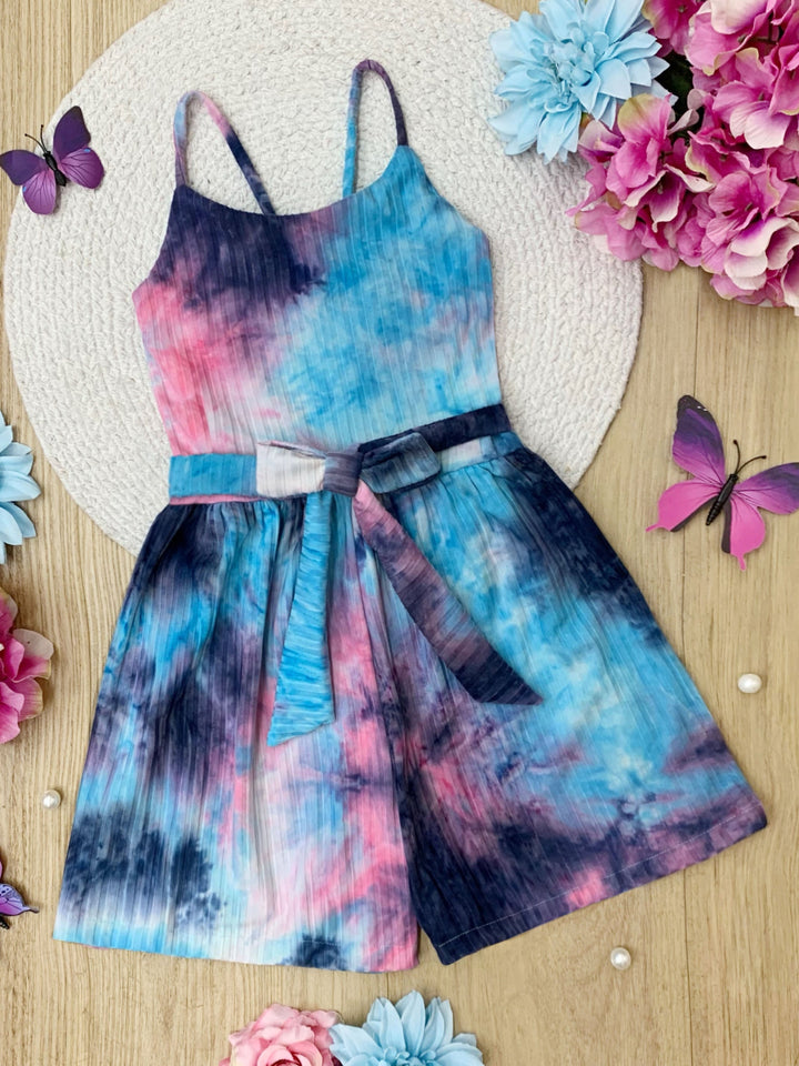 Mommy and Me Dreamy Tie-Dye Belted Romper