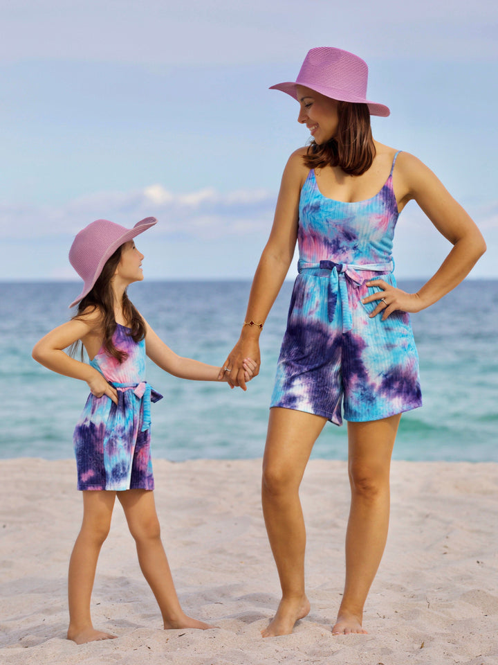 Mommy and Me Dreamy Tie-Dye Belted Romper
