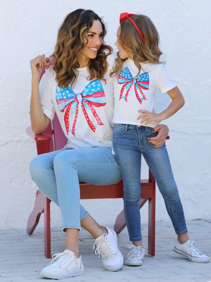 Mommy and Me Stars & Stripes Bow T-Shirt