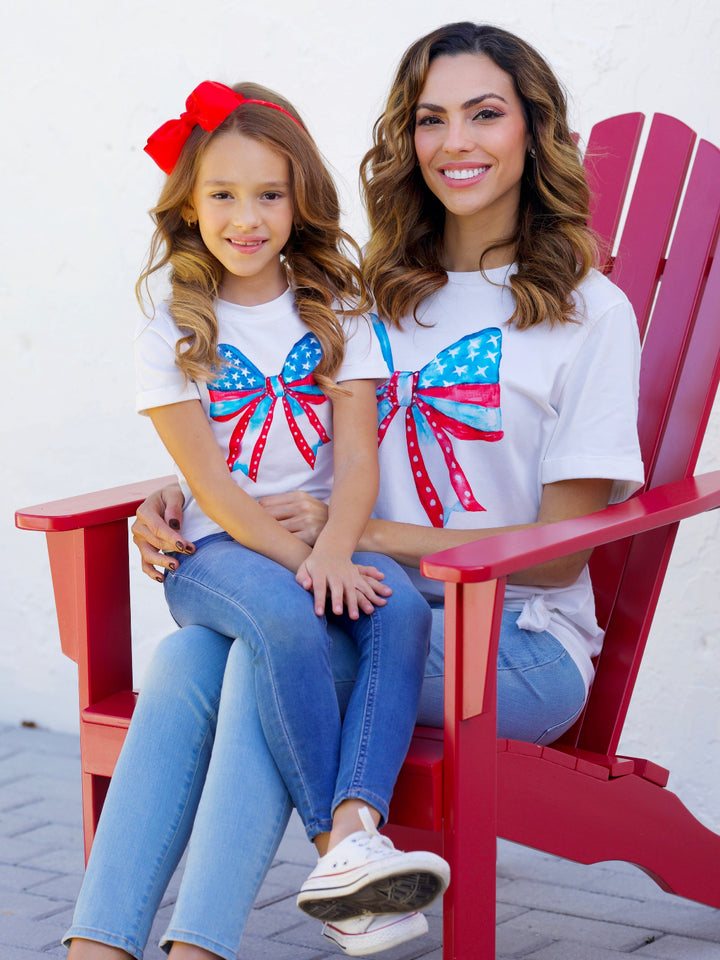 Mommy and Me Stars & Stripes Bow T-Shirt