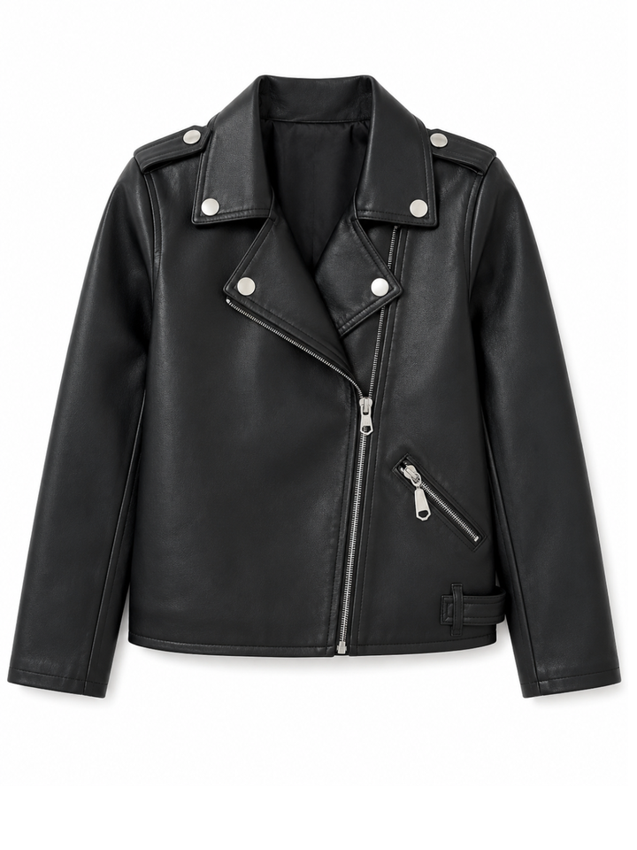 Girls Faux Leather Moto Jacket