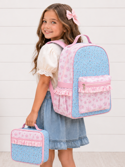 Sweet Scholar Quilted Ruffle Backpack & Lunch Box