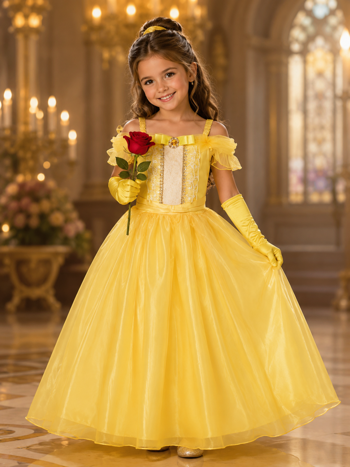 golden princess dress Ballroom Sparkle Costume Yellow / 9Y Color:DAZZLING NAVY Elegant Pearls Aline Evening Seasonal Lifestyle content-model:briege