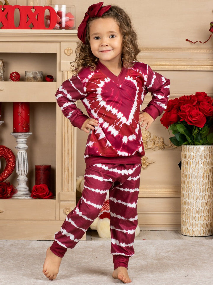 Mommy & Me Matching Outfits | Tie Dye Heart Loungewear Set