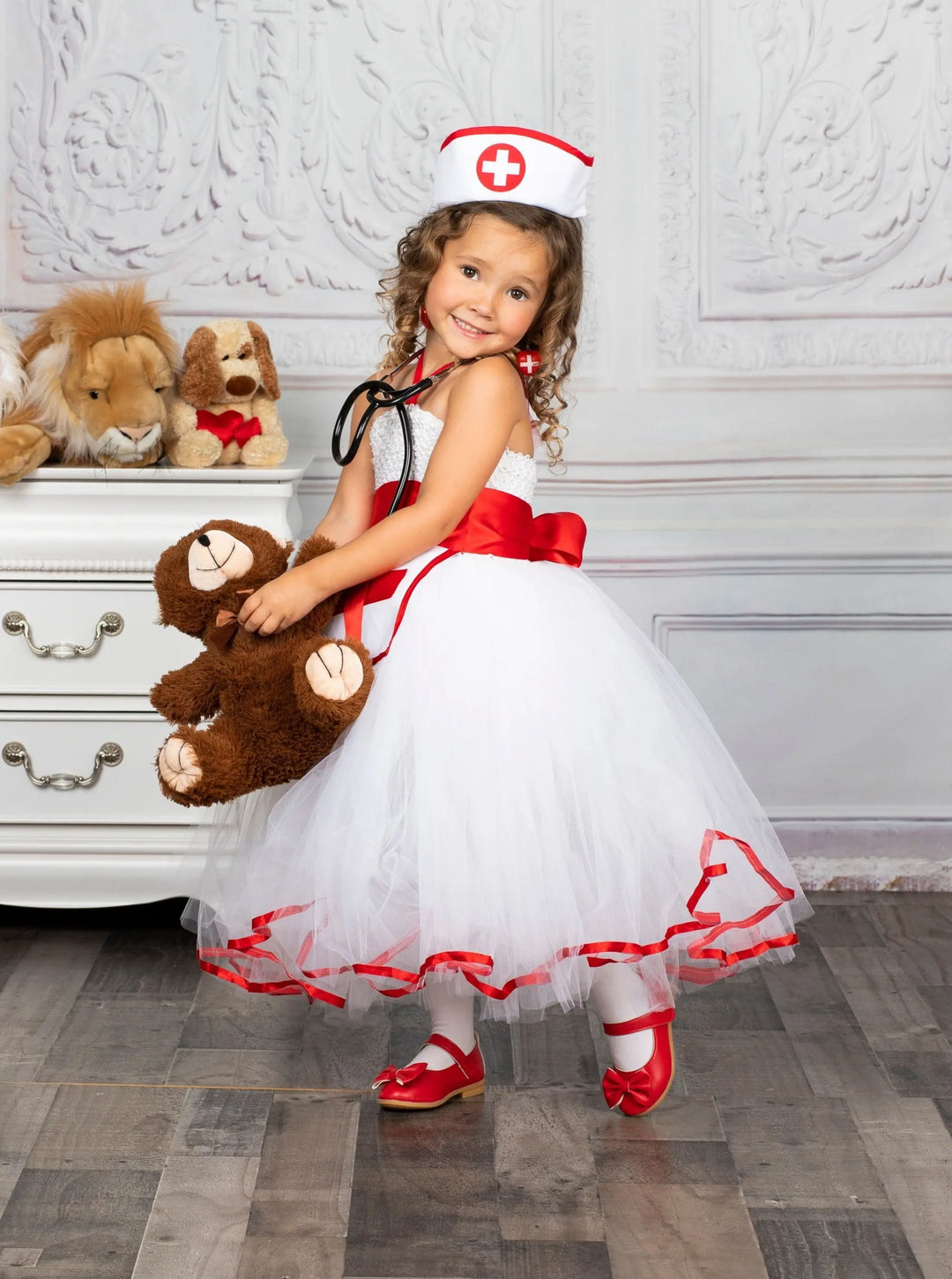 Kids Halloween Costumes | Girls Nurse Tutu Dress | Mia Belle Girls