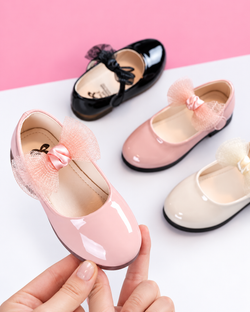 Proper Patent Tulle Bow Flats by Liv and Mia