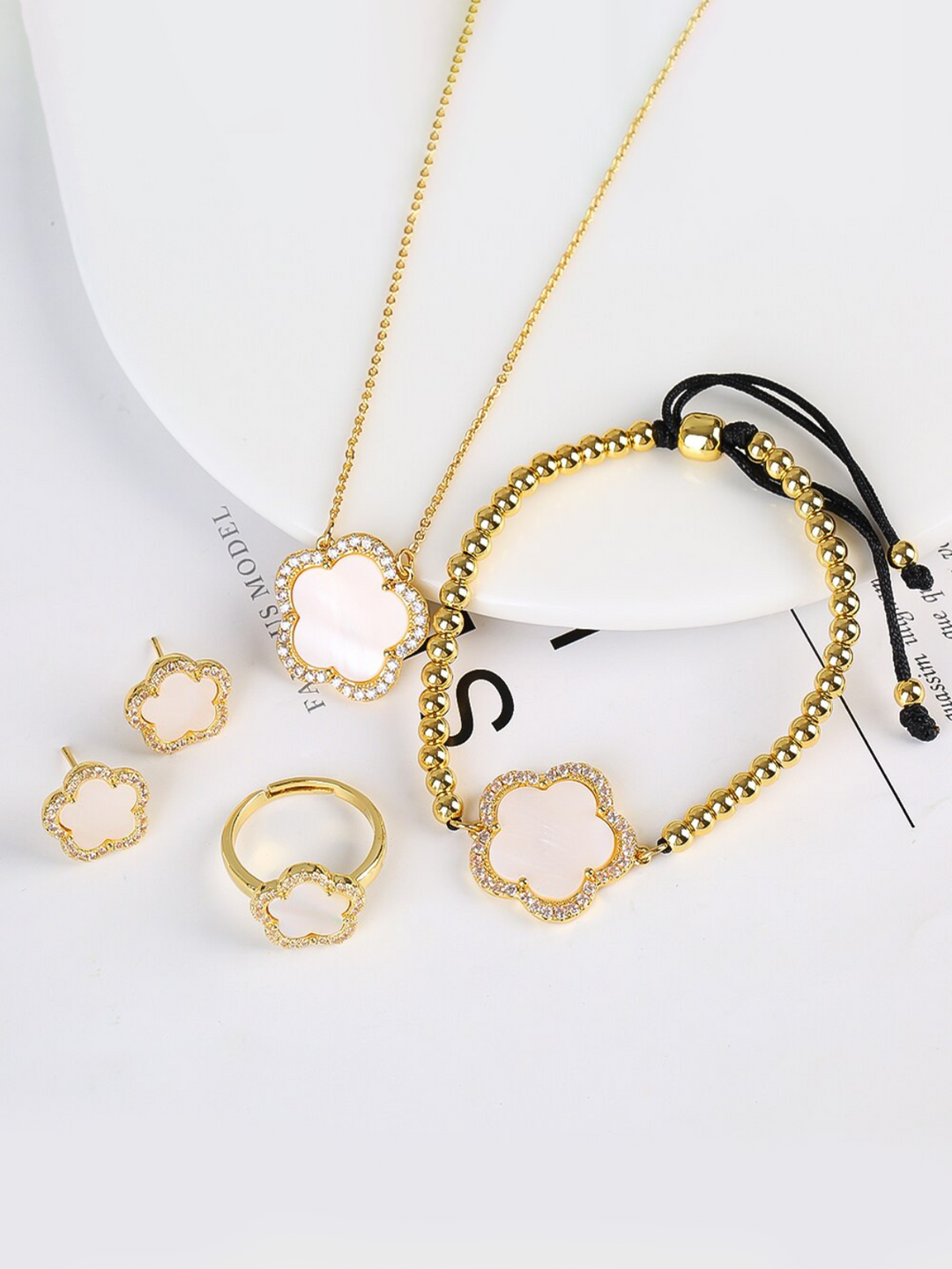 Pink Petal Gold Jewelry Set Mia Belle Girls