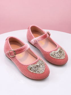 Velvet Heart Pink Mary Jane Flats