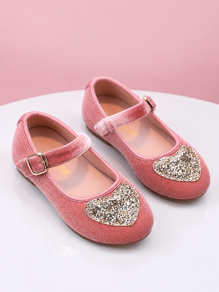 Velvet Heart Pink Mary Jane Flats