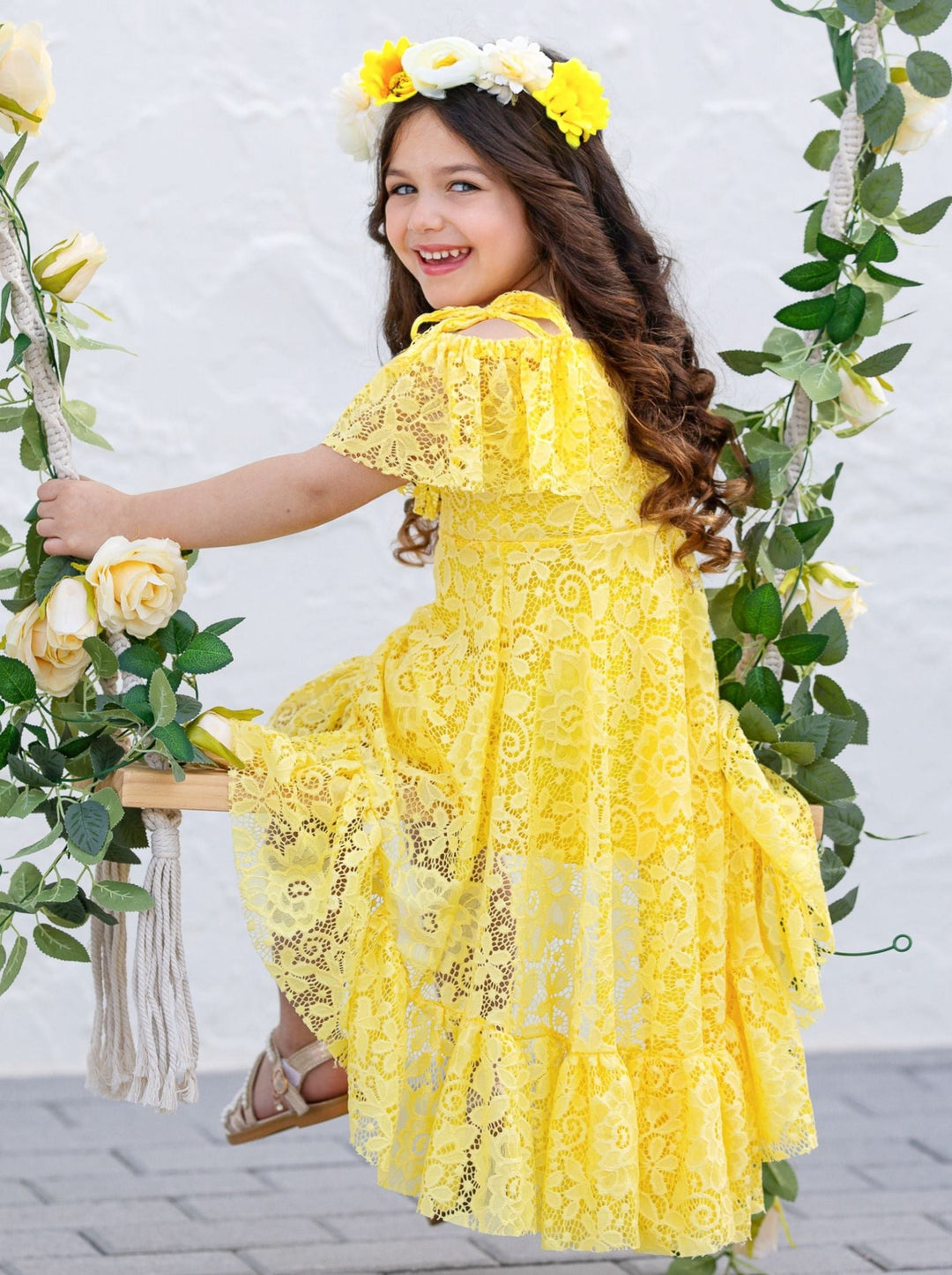 You Are My Sunshine Cold Shoulder Maxi Sundress Mia Belle Girls
