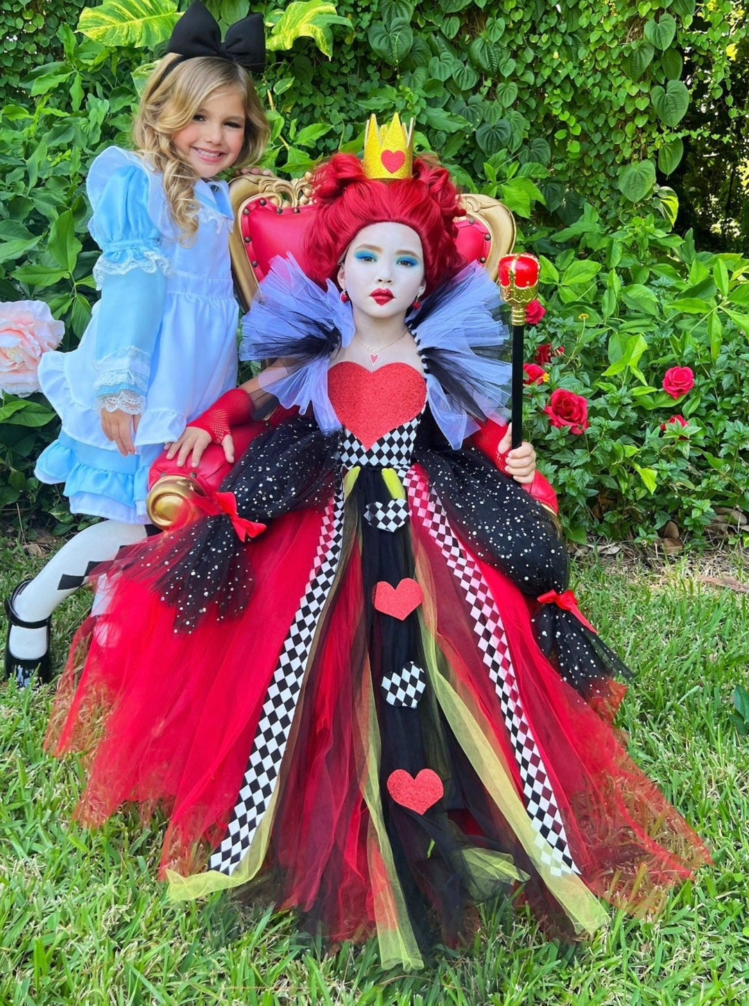 queen of hearts dress Girls Queen of Hearts Tutu Costume Gown with Crown Red / 2T