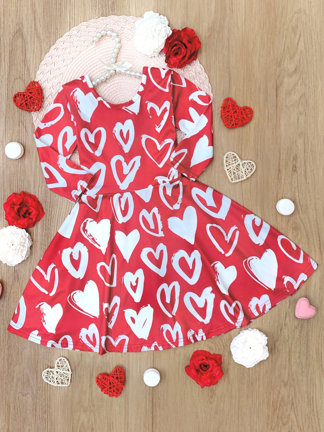 Radiant Heart Twirly Long Sleeve Skater Dress Mia Belle Girls
