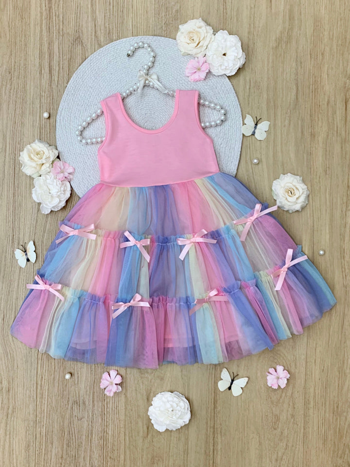 Rainbow Bow Tutu Dress