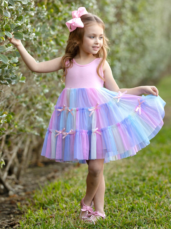 Rainbow Bow Tutu Dress