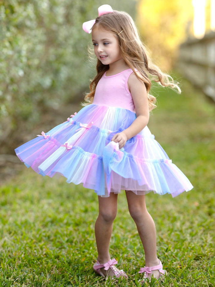Rainbow Bow Tutu Dress