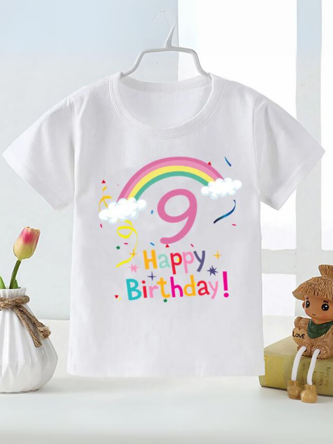 Rainbow Birthday T-Shirt for Kids - Cute and Casual Gift Mia Belle Girls