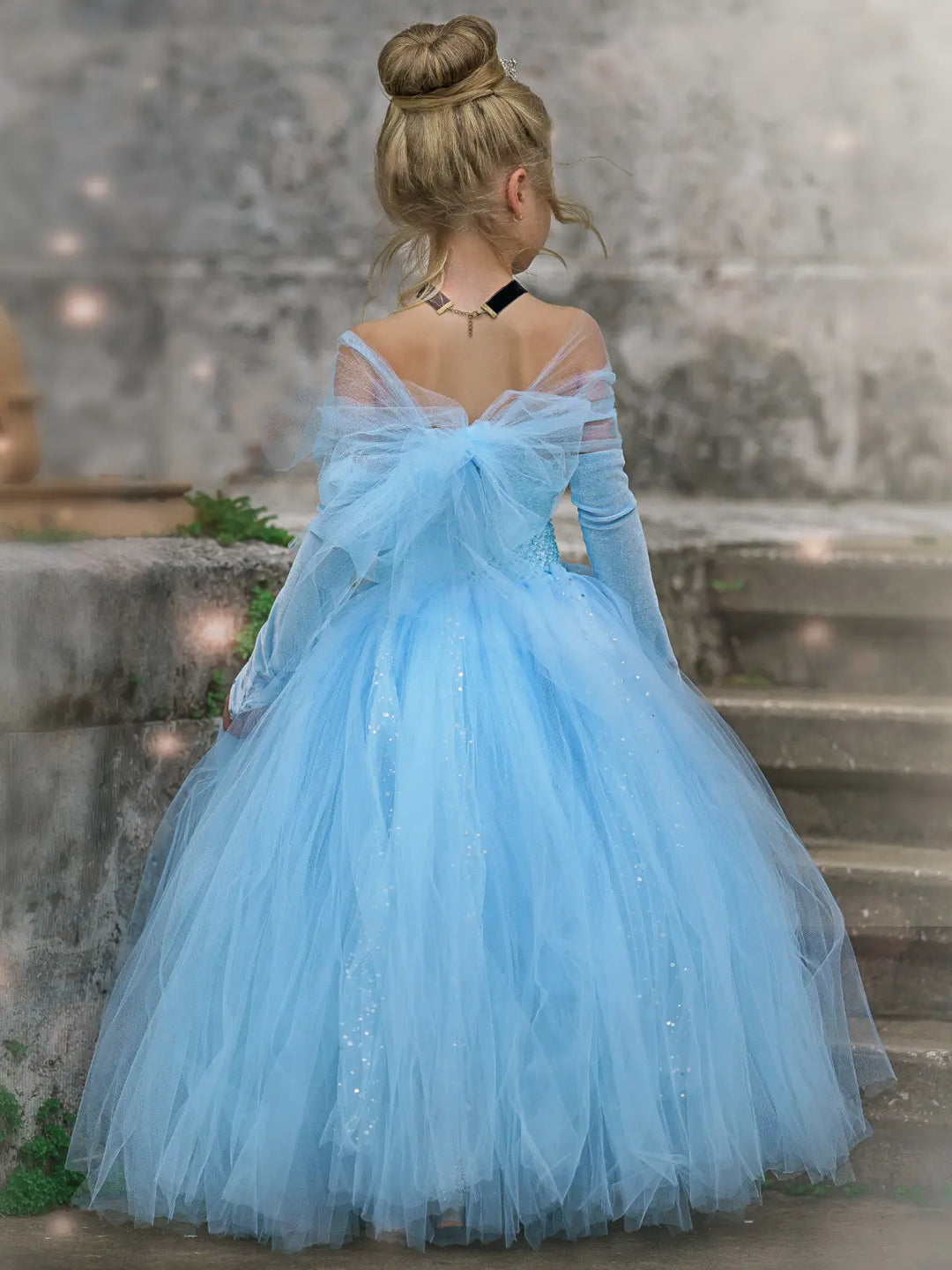 Magical Glass Slipper Princess Costume Gown with Necklace – Mia Belle Girls