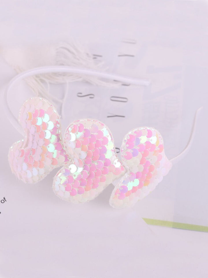Mia Belle Girls Sequin Hearts Headband | Girls Accessories