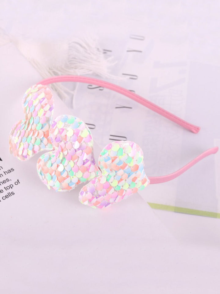 Mia Belle Girls Sequin Hearts Headband | Girls Accessories
