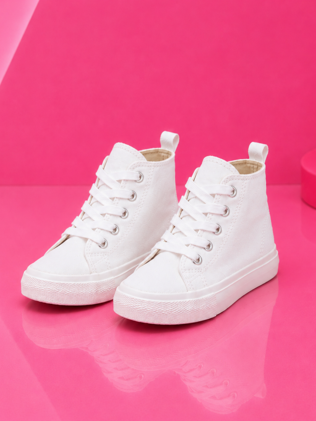 White Play All Day Canvas High Top Sneakers