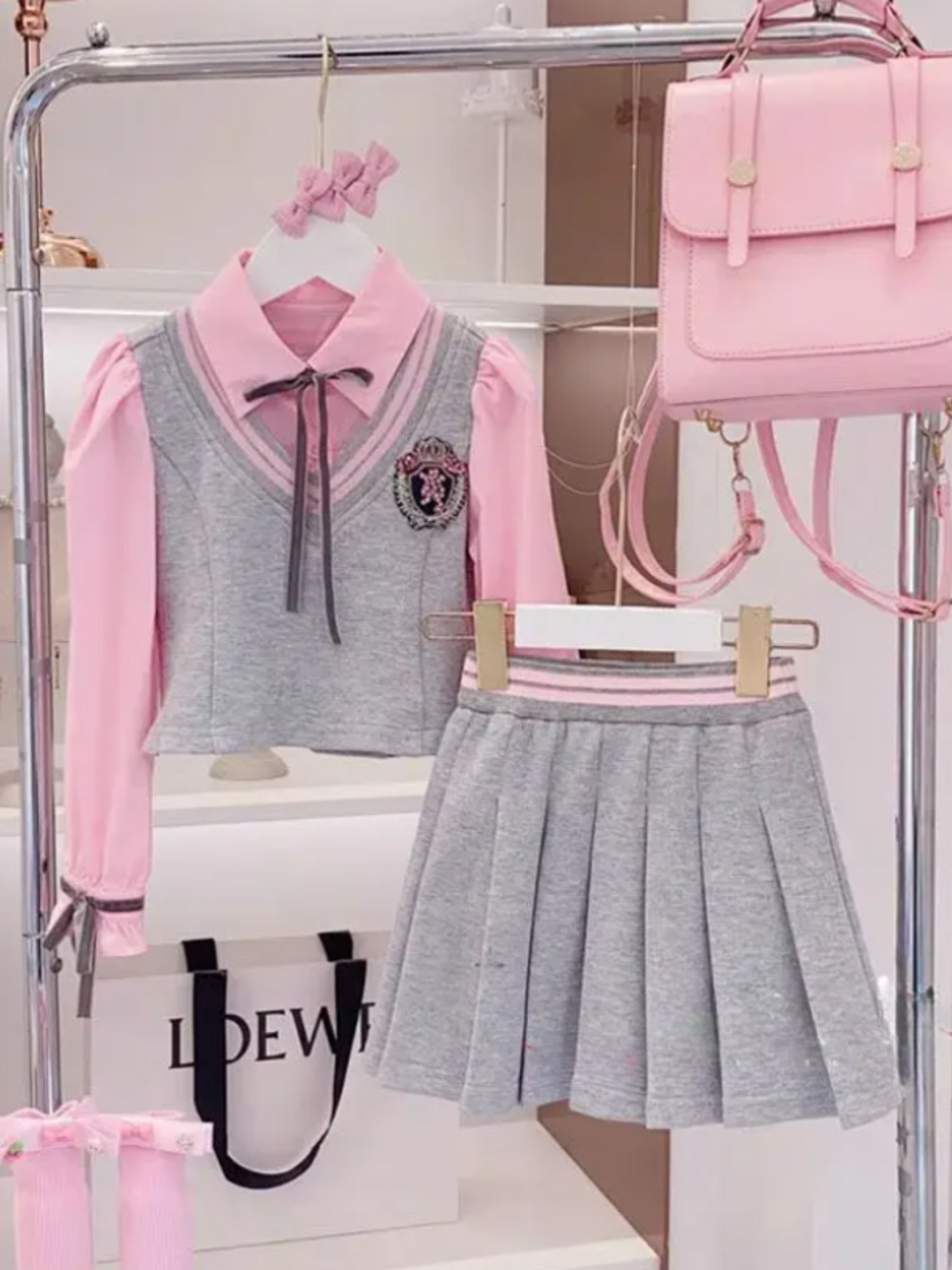 Elegant School Uniform Pleated Skirt Set Mia Belle Girls