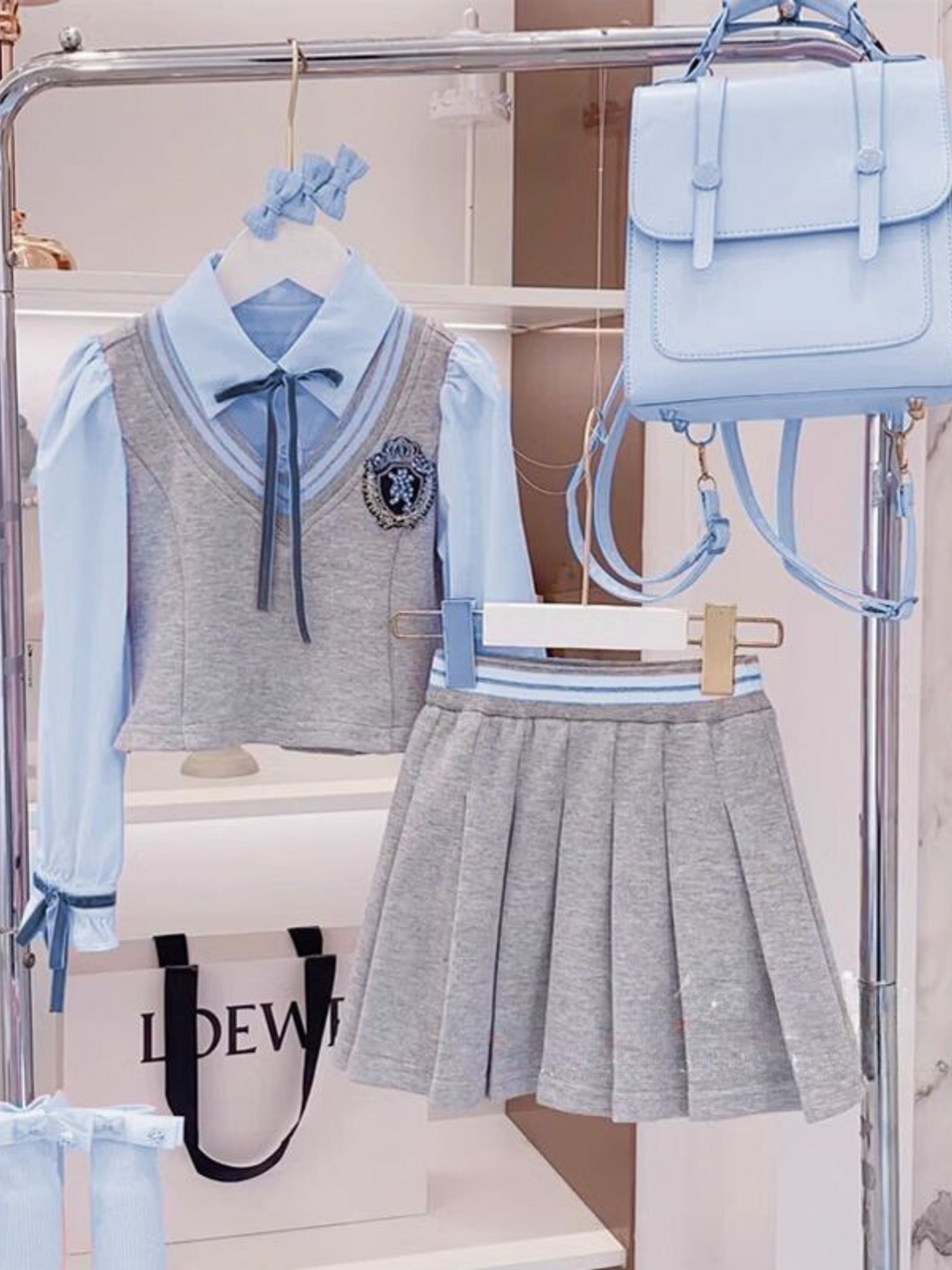 Elegant School Uniform Pleated Skirt Set Mia Belle Girls