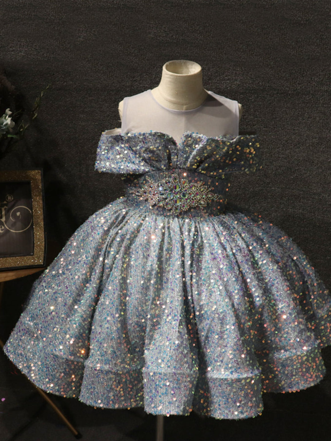 Sparkling Diamond Sequin Special Occasion Dress Mia Belle Girls