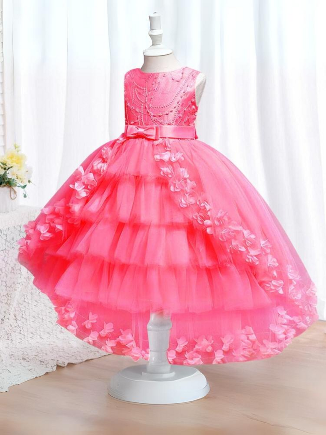 girl party dress for sale Tween Girls' Sleeveless Mesh Layered Hem Sequin Party Dress White / 12Y