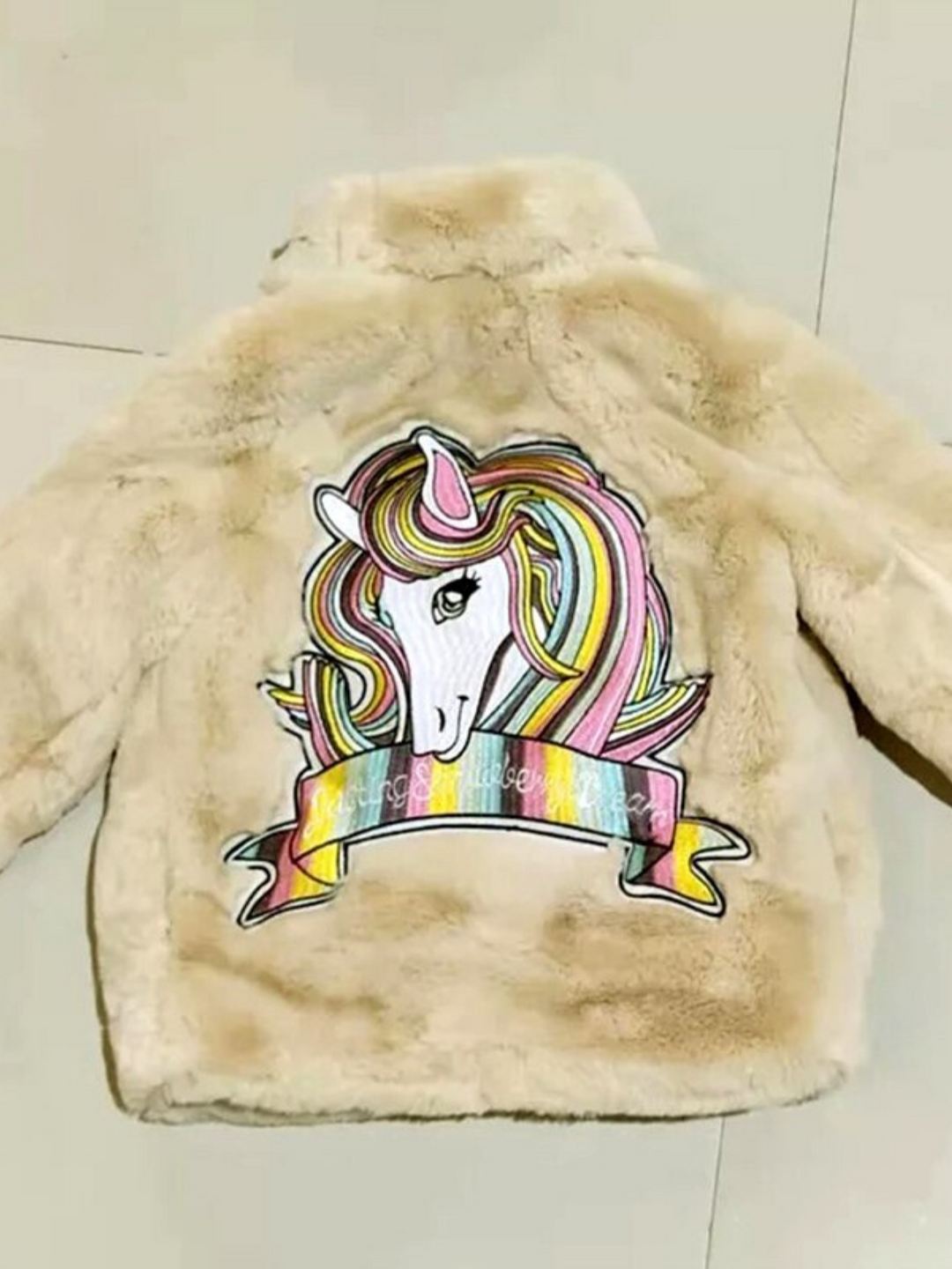 Sprinkle Magic Faux Fur Unicorn Winter Coat Mia Belle Girls
