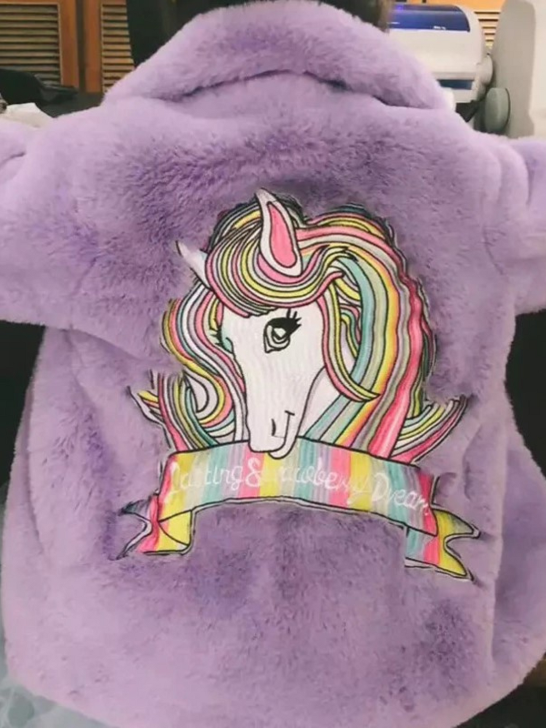 Sprinkle Magic Faux Fur Unicorn Winter Coat Mia Belle Girls