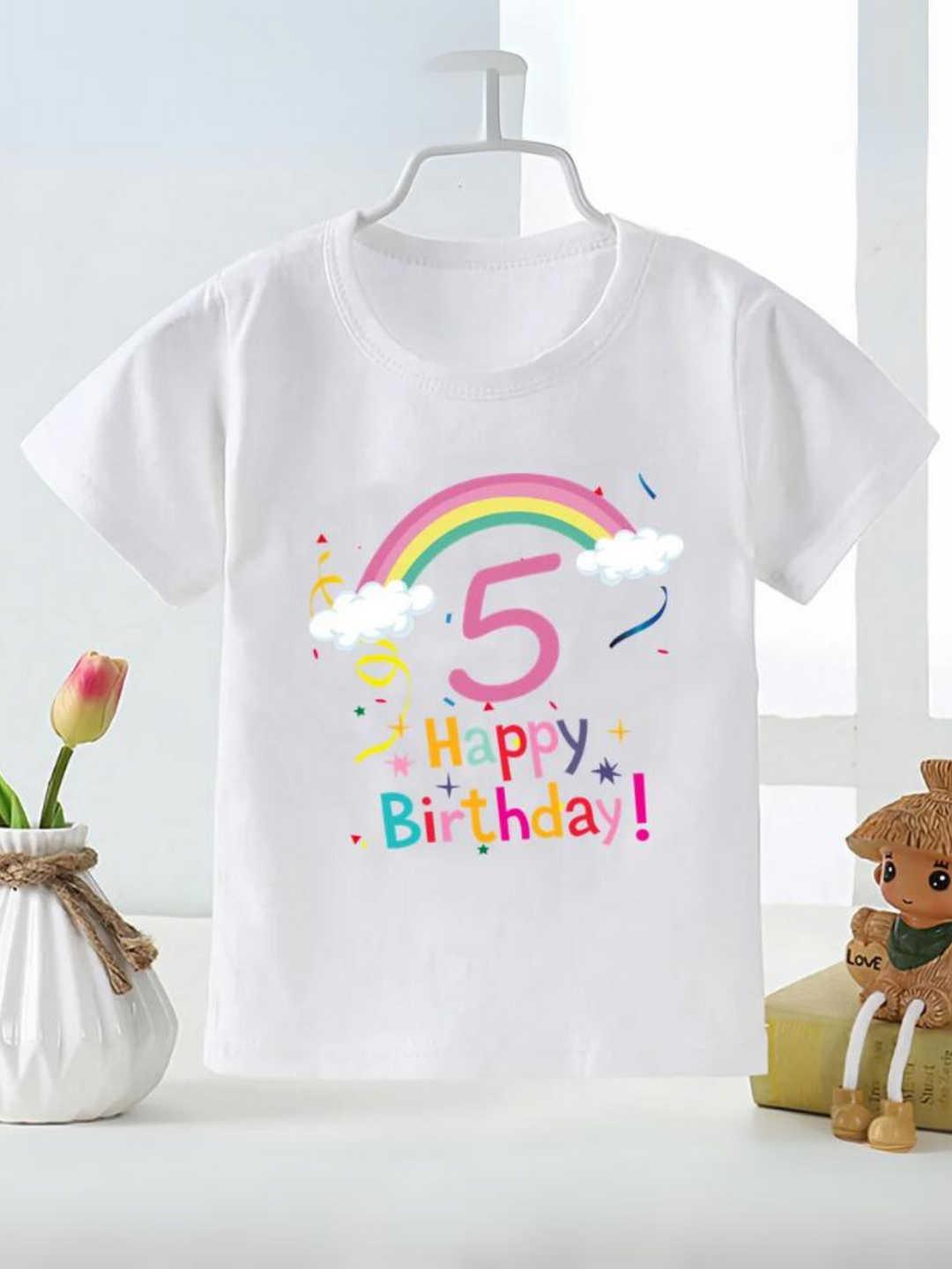 Rainbow Birthday T-Shirt for Kids - Cute and Casual Gift Mia Belle Girls