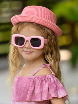 Pink Sunny Chic Retro Square Sunglasses