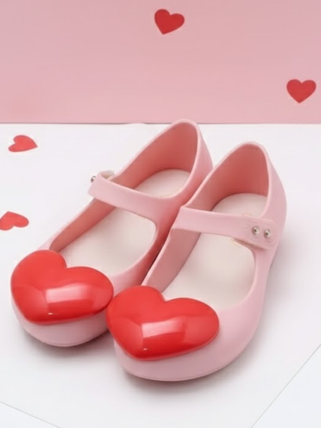 Big Heart Pink Jelly Flats by Liv and Mia Mia Belle Girls