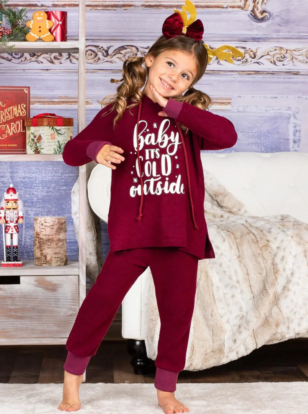 Mommy and Me Outfits | Baby It's Cold Loungewear Set | Mia Belle Girls