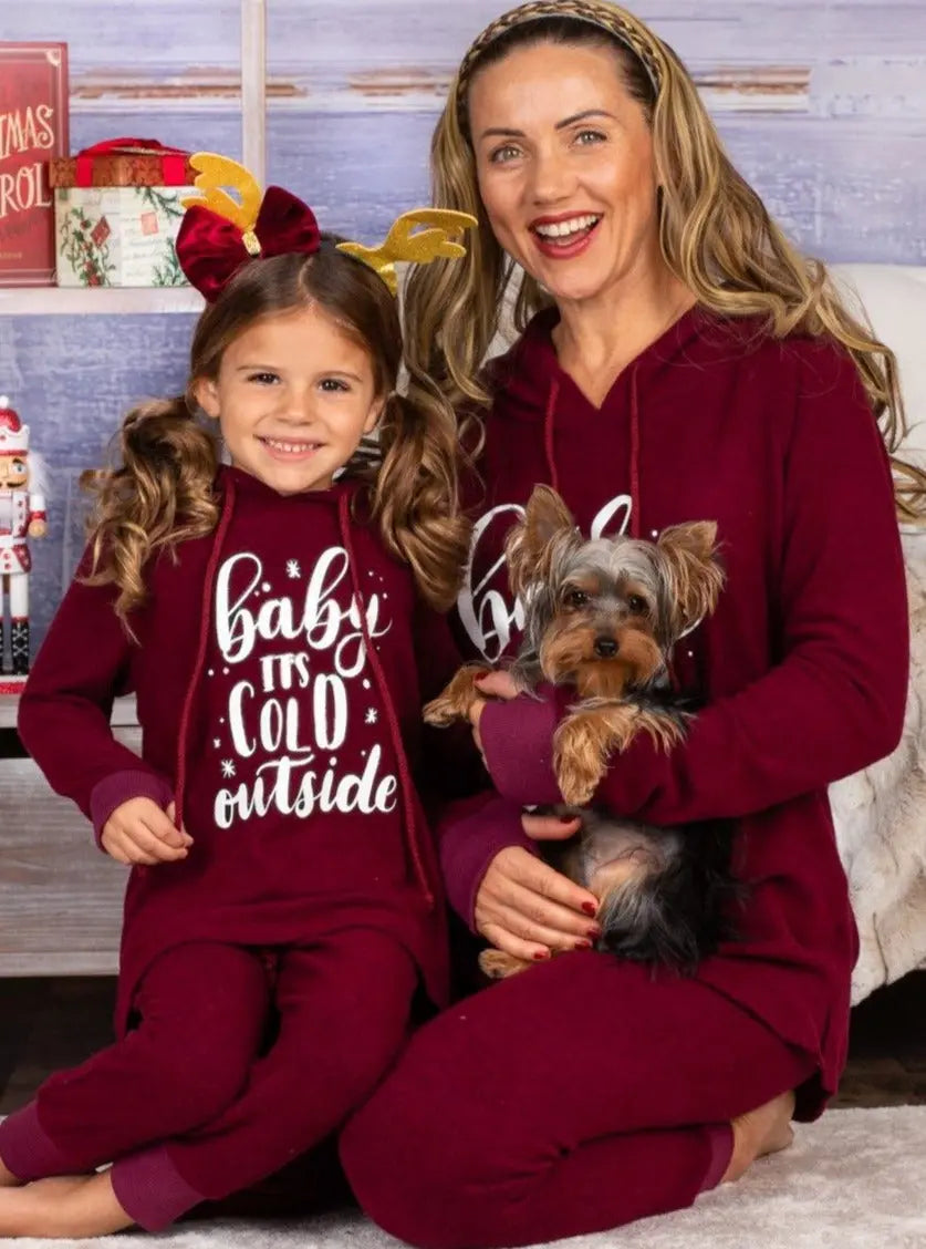 Mommy and Me Outfits | Baby It's Cold Loungewear Set | Mia Belle Girls