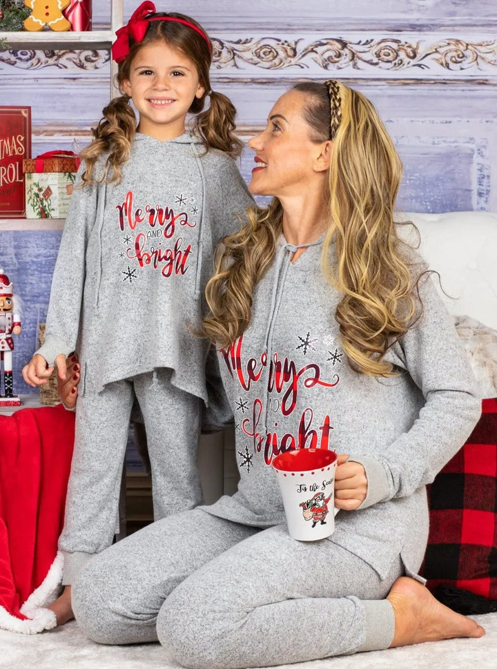 Mommy and Me Matching Outfits | Merry & Bright Holiday Jogger Set