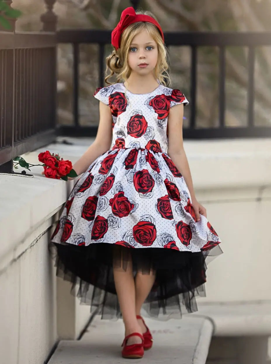 Girls Formal Dress | Cap Sleeve Hi-Lo Tulle Dress | Special Occasions