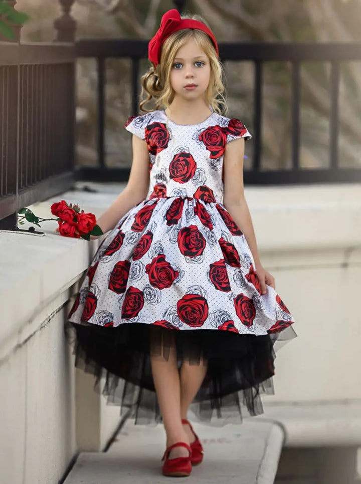 Girls Formal Dress | Cap Sleeve Hi-Lo Tulle Dress | Special Occasions