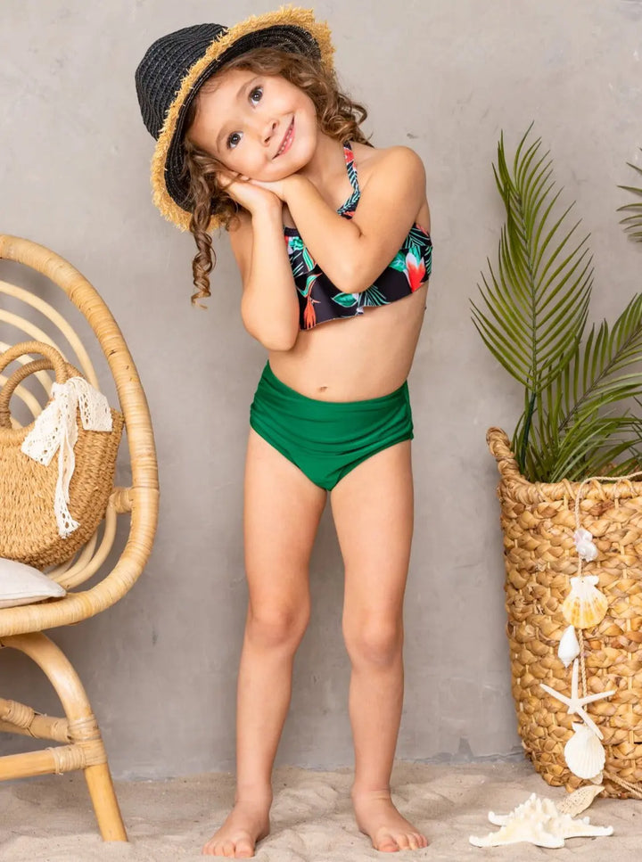Mommy & Me Swimsuit | Tropical Two-Piece Swimsuit - Mia Belle Girls 