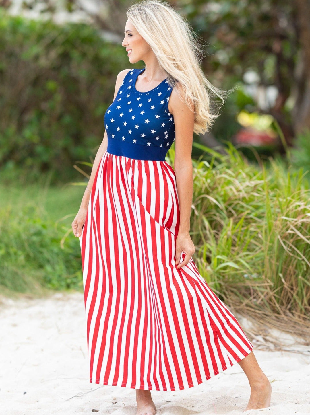 fourth of july maxi dress Mommy and Me Fly Like the 4th of July Sundress – Mia Belle Girls